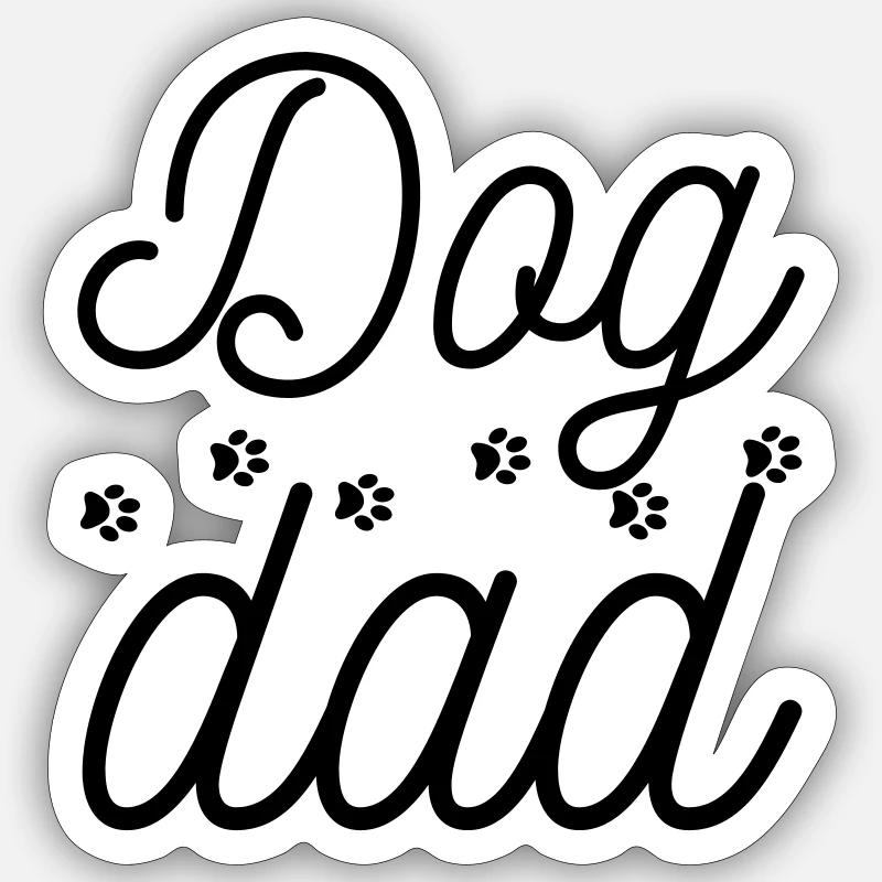 Dog dad - Sticker taille S (10 x 10 cm) - blanc mat