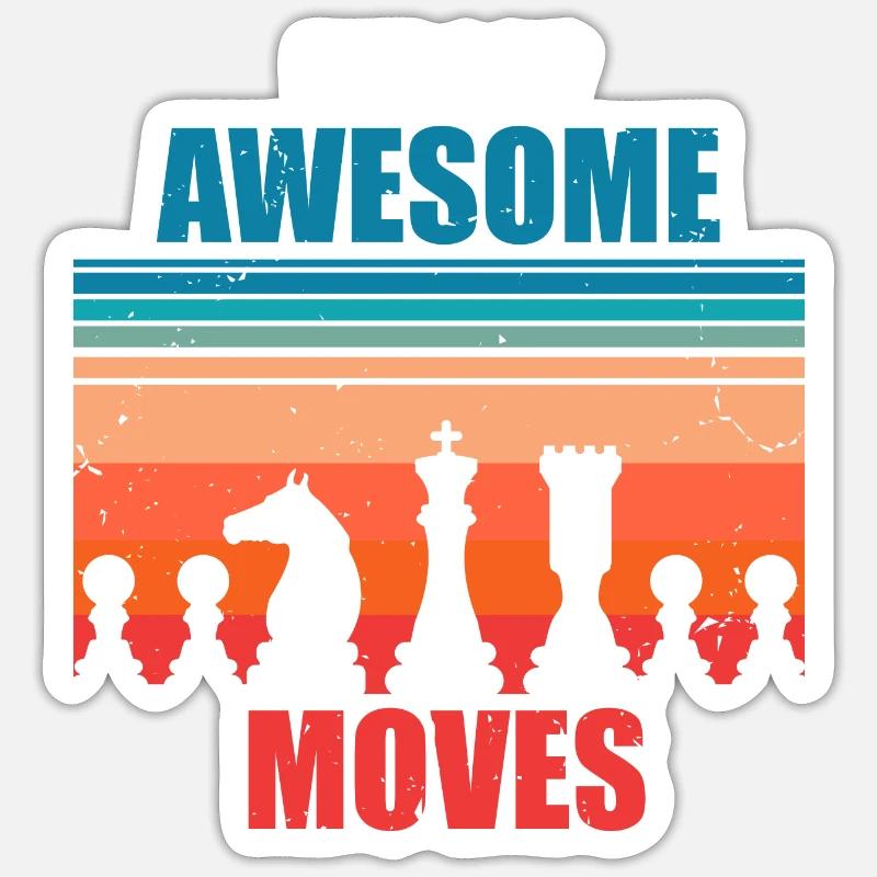 Échecs - Sticker taille S (10 x 10 cm) - blanc mat