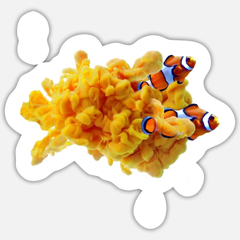 Farbnebel Clownfisch Sticker Größe S (10 x 10 cm)