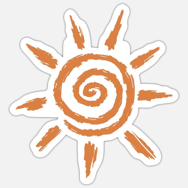 Symbole soleil - Sticker taille S (10 x 10 cm) - blanc mat