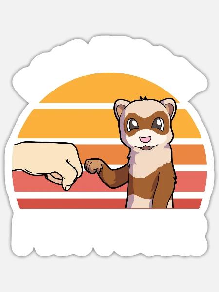 Frettchen Liebhaber Geschenke | Haustiere Tiere - Sticker Größe S (10 x 10 cm) - Mattweiß