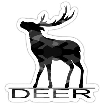 Cerf - Sticker taille S (10 x 10 cm) - blanc mat - Devant