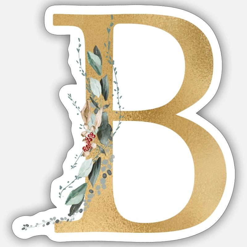 Personalisierbar Monogramm B Sticker Größe S (10 x 10 cm)