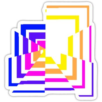 Carrés brisés - Sticker taille S (10 x 10 cm) - blanc mat - Devant