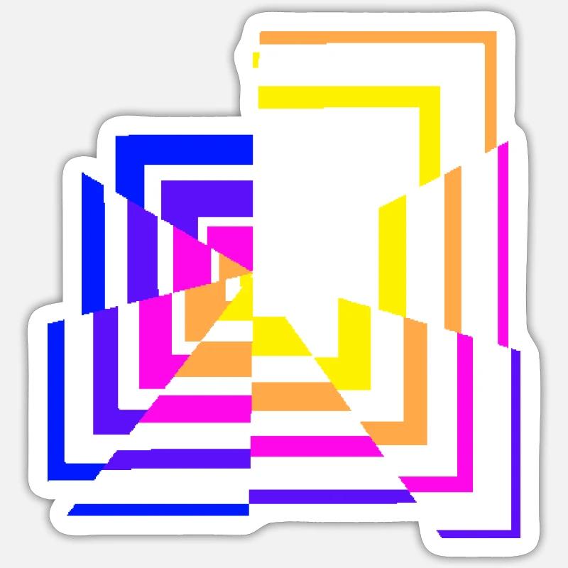 Broken squares - Sticker size S (10 x 10 cm) - white matte