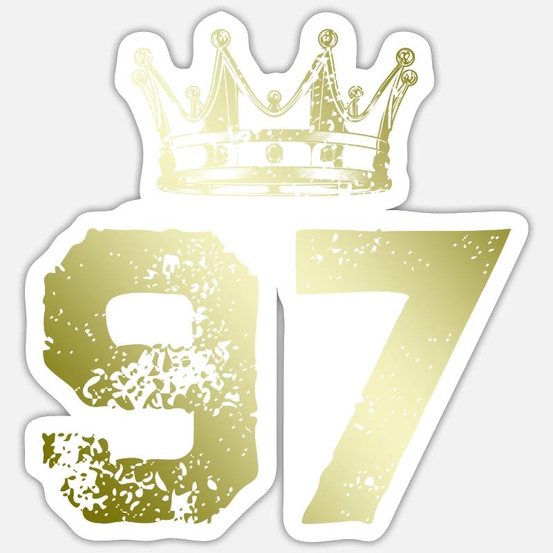 97 Couronne numérique - Sticker taille S (10 x 10 cm) - blanc mat