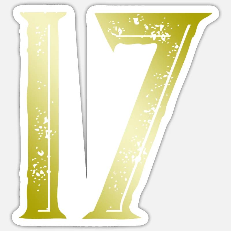 17 Symbole numérique - Sticker taille S (10 x 10 cm) - blanc mat