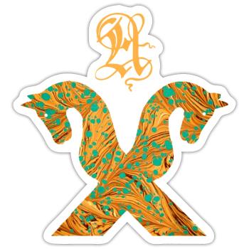 pferdegiebel e 95 a - Sticker Größe S (10 x 10 cm) - Mattweiß - Vorne