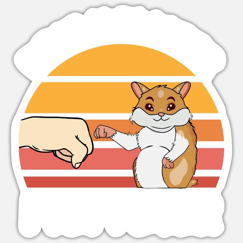 Maman Hamster - Sticker taille S (10 x 10 cm) - blanc mat