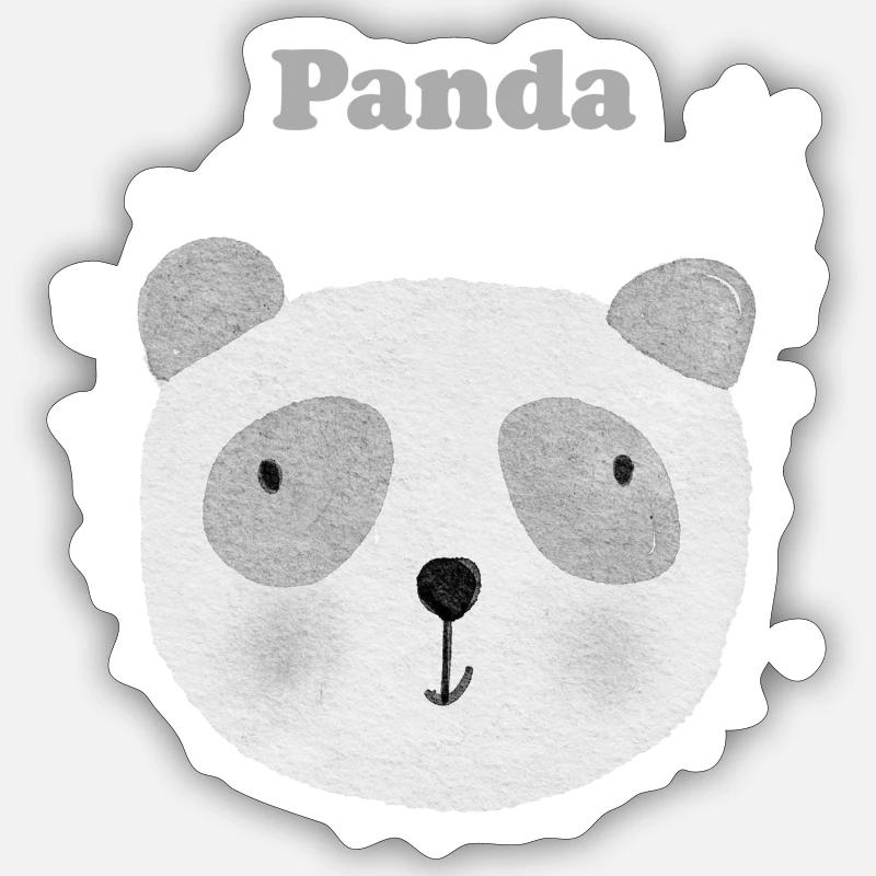 Grauer Panda - Sticker Größe S (10 x 10 cm) - Mattweiß
