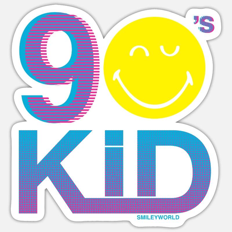 SmileyWorld 90s Bambino - Sticker formato S (10 x 10 cm) - bianco opaco