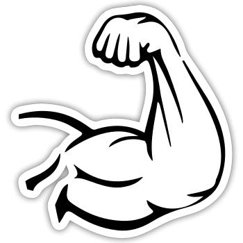 Arm muscles biceps - Sticker size S (10 x 10 cm) - white matte - Front