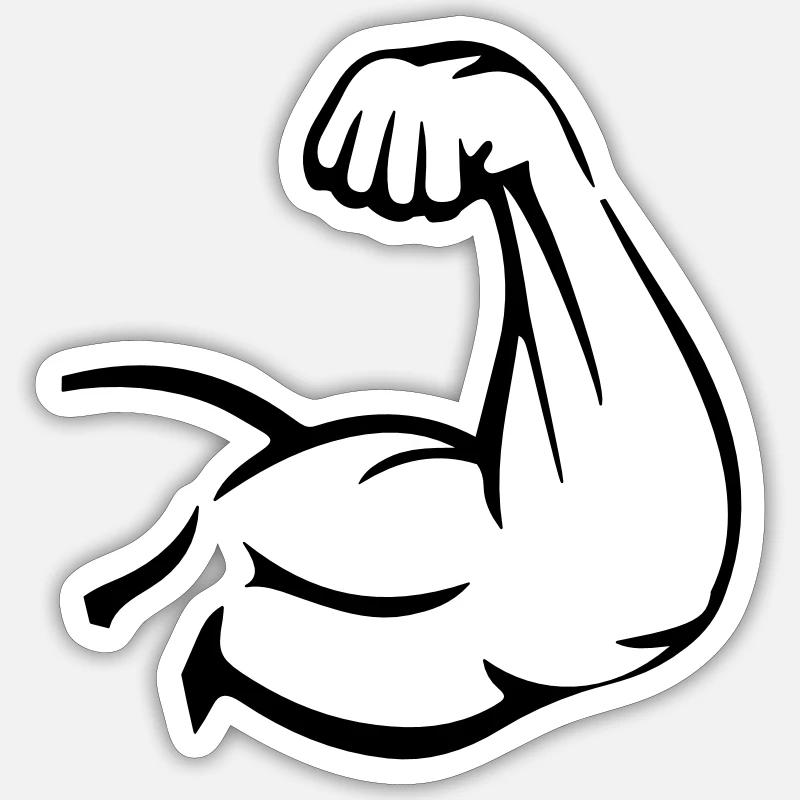 Muscles du bras biceps Sticker taille S (10 x 10 cm)