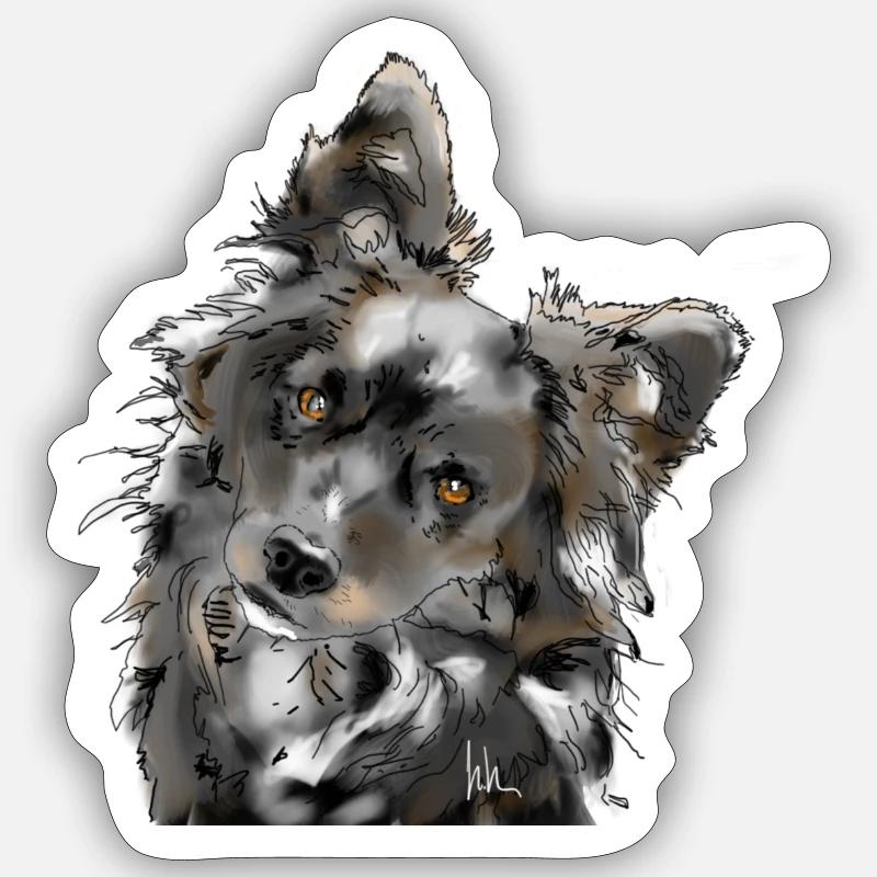 Australian Shepherd - Sticker Größe S (10 x 10 cm) - Mattweiß