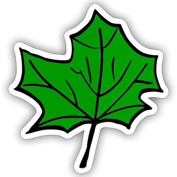 Grünes Blatt - Sticker Größe S (10 x 10 cm) - Mattweiß - Vorne