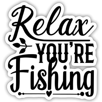 33 RELAX You re FISHING - Sticker taille S (10 x 10 cm) - blanc mat - Devant