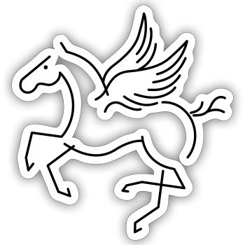 Pegasus - Sticker Größe S (10 x 10 cm) - Mattweiß - Vorne