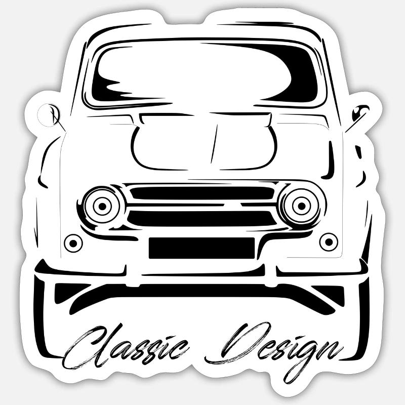 Französischer Oldtimer - Silhouette Sticker Größe S (10 x 10 cm)