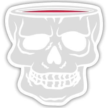 Drink Cup Skull Horror - Sticker size S (10 x 10 cm) - white matte - Front