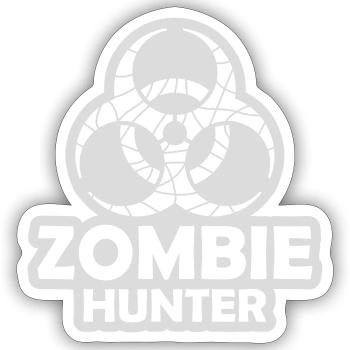 zombie hunter Halloween quote - Sticker size S (10 x 10 cm) - white matte - Front