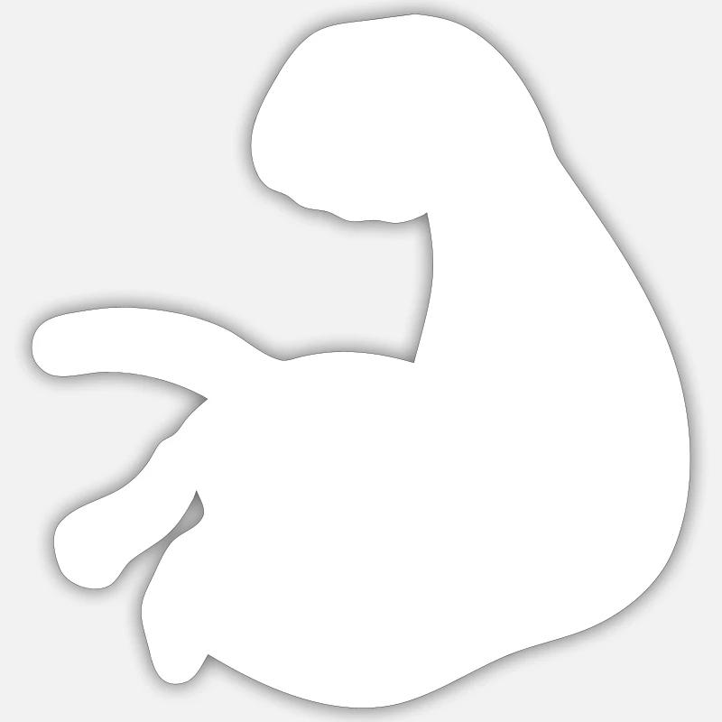 Muscles du bras biceps Sticker taille S (10 x 10 cm)