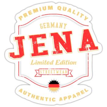 Jena Germany City Font Vintage Retro - Sticker size S (10 x 10 cm) - white matte - Front