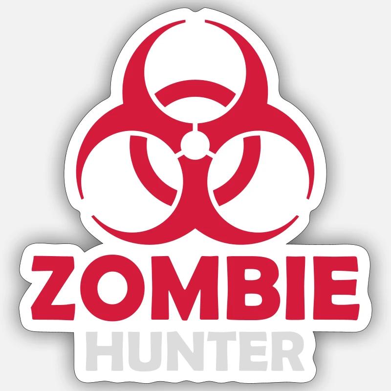zombie hunter Halloween Quote - Sticker size S (10 x 10 cm) - white matte