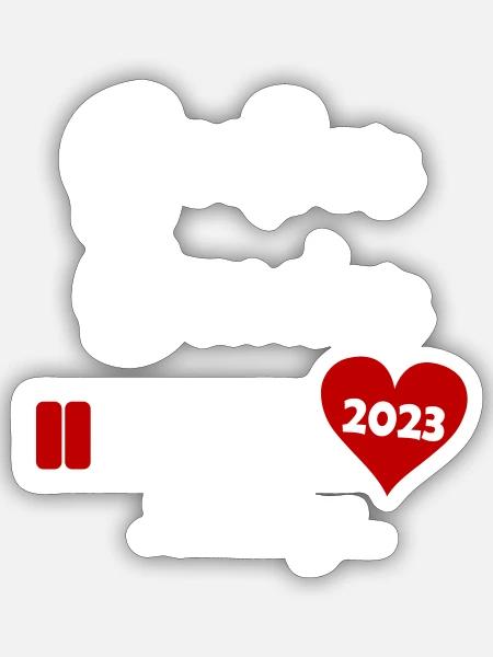 Großer Bruder Loading 2023 - Sticker Größe S (10 x 10 cm) - Mattweiß