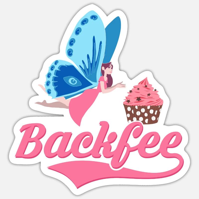 Backfee Konditor Torten Bäckerin - Sticker Größe S (10 x 10 cm) - Mattweiß