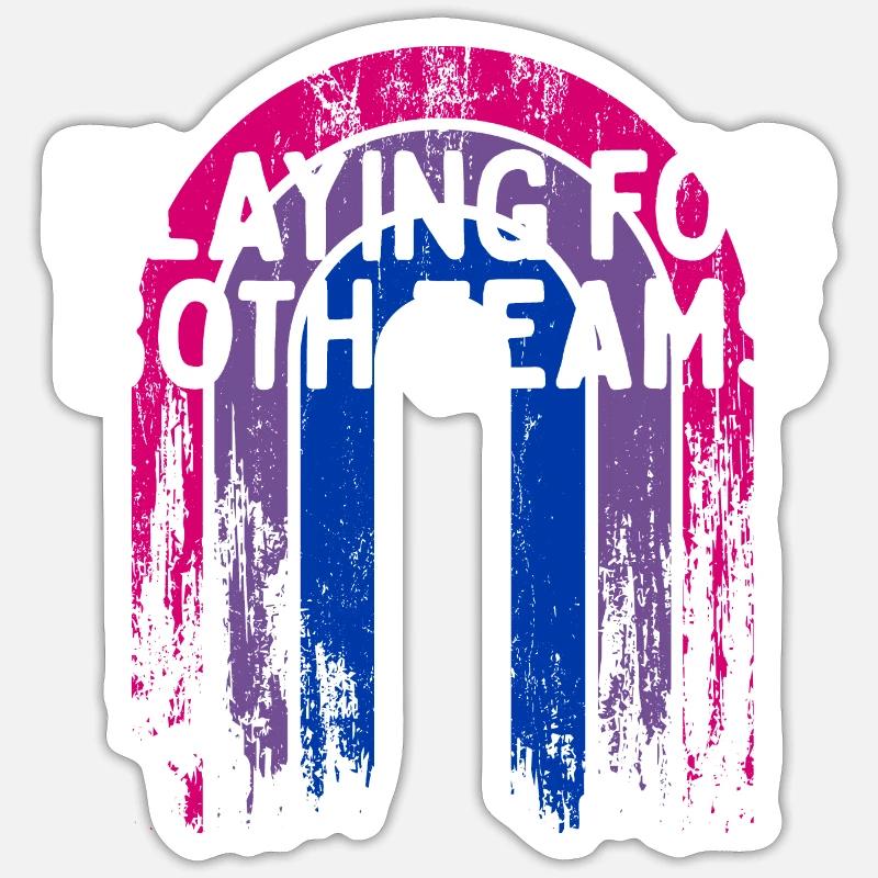 Playing for Both Teams Bisexual LGBTQ Bi Pride Sticker Größe S (10 x 10 cm)