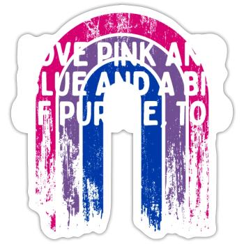 Pink Blue and a Bit of Purple Bisexual LGBTQ Bi - Sticker Größe S (10 x 10 cm) - Mattweiß - Vorne