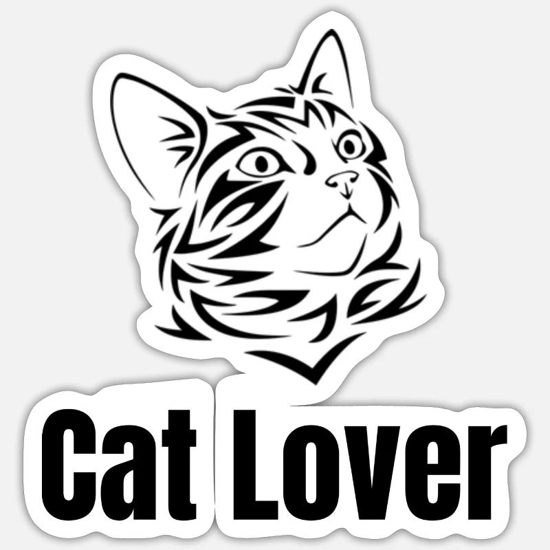Cat Lover - Sticker Größe S (10 x 10 cm) - Mattweiß