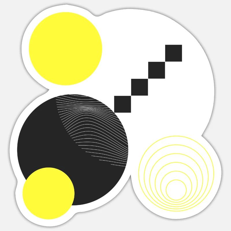 Abstraktes Gelb - Sticker Größe S (10 x 10 cm) - Mattweiß