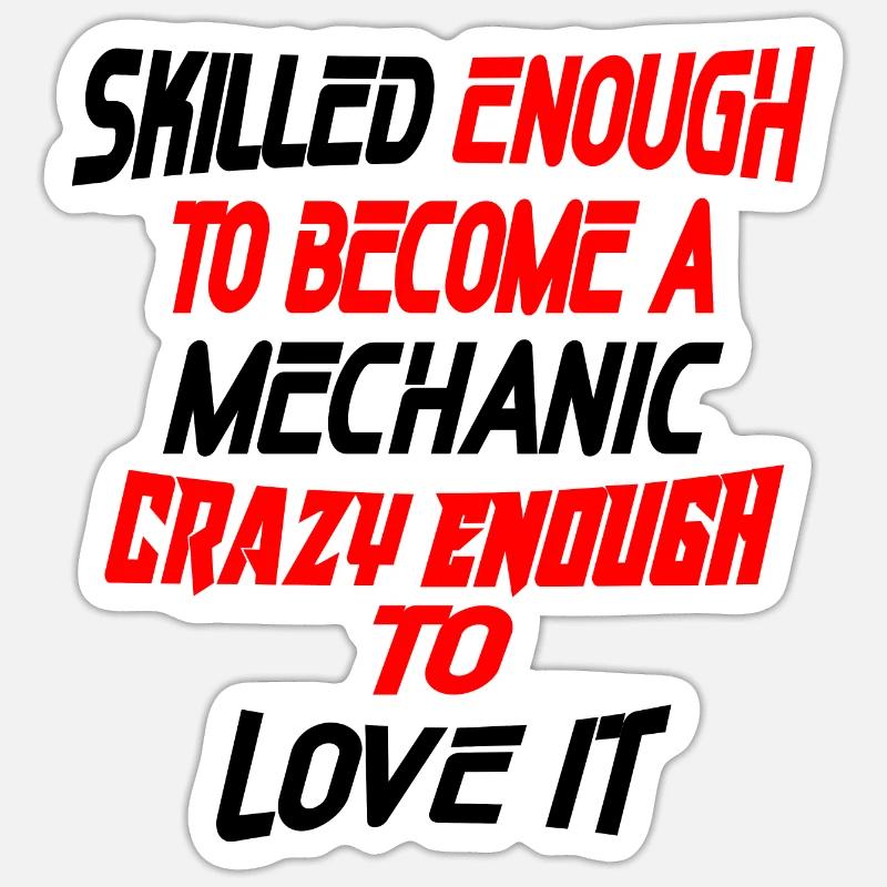 skilled mechanic - Sticker size S (10 x 10 cm) - white matte
