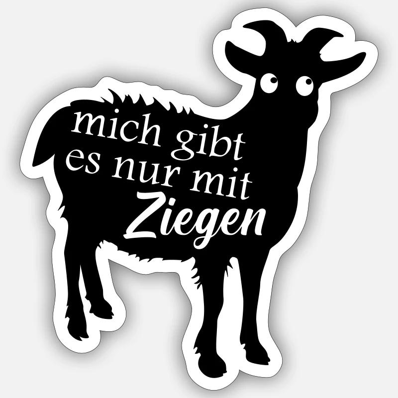 nur mit ziege - Sticker Größe S (10 x 10 cm) - Mattweiß
