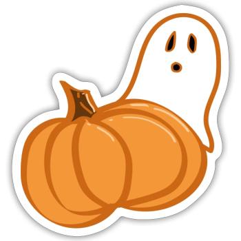 Boo chemise d’halloween mignonne - Sticker taille S (10 x 10 cm) - blanc mat - Devant