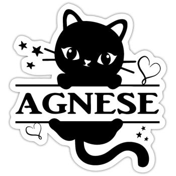 cat cat t-shirt Agnese t-shirt gift idea - Sticker size S (10 x 10 cm) - white matte - Front