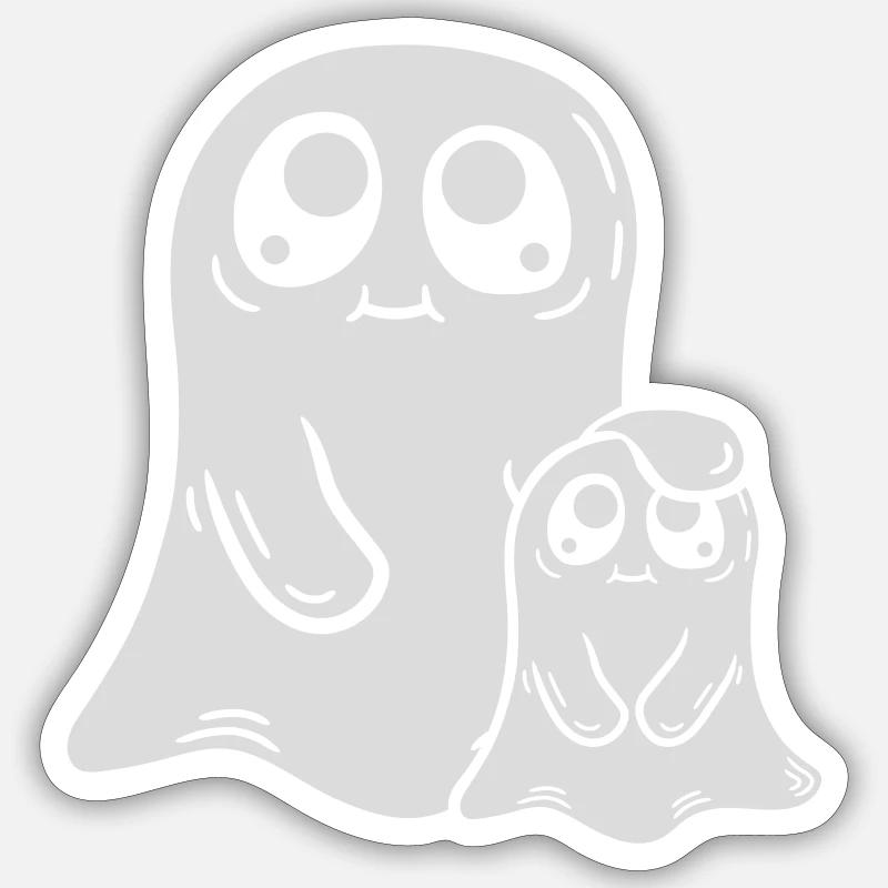 Papa Child Ghost Comic Sticker taille S (10 x 10 cm)