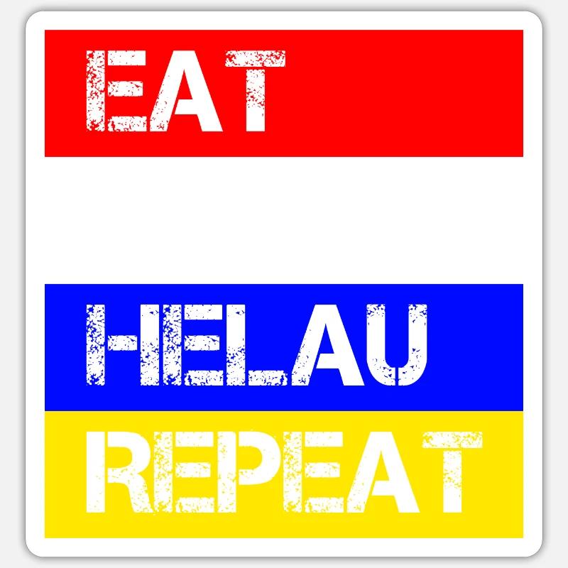 Manger dormir Helau Répéter | Célébrez le Carnaval de Mayence Sticker taille S (10 x 10 cm)