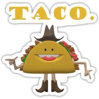 Taco Mexico Food cool USA - Sticker size S (10 x 10 cm) - white matte - Front