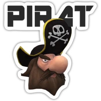 Pirate Captain Pirates - Sticker size S (10 x 10 cm) - white matte - Front