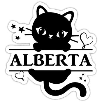 t-shirt Alberta t-shirt gift idea cat Katze - Sticker size S (10 x 10 cm) - white matte - Front