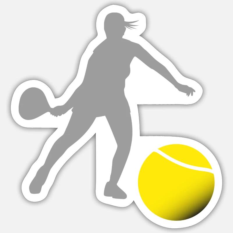 Padel-Frau - Sticker Größe S (10 x 10 cm) - Mattweiß