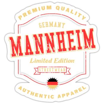 Mannheim Germany City Font Vintage Retro - Sticker size S (10 x 10 cm) - white matte - Front