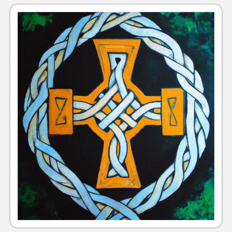 Celtic Cross - Sticker size S (10 x 10 cm) - white matte