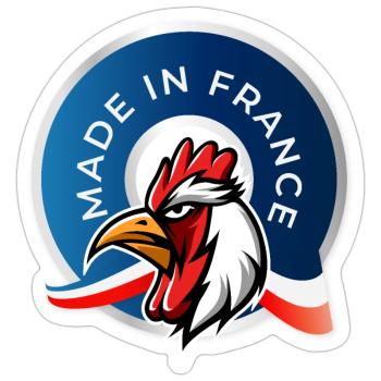 MADE IN FRANCE - Sticker taille S (10 x 10 cm) - blanc mat - Devant