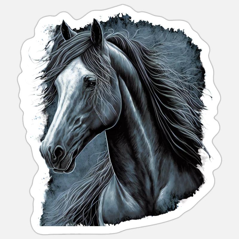 Pferd - Sticker Größe S (10 x 10 cm) - Mattweiß