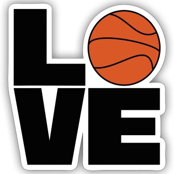 Love Basketball - Sticker size S (10 x 10 cm) - white matte - Front