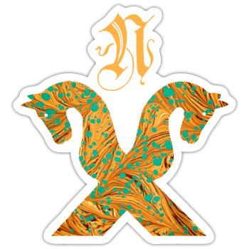 pferdegiebel e 95 n - Sticker Größe S (10 x 10 cm) - Mattweiß - Vorne