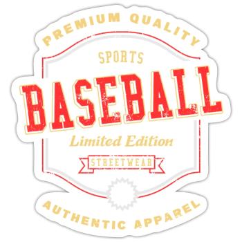 Baseball Sports Font Vintage Retro Home Run - Sticker size S (10 x 10 cm) - white matte - Front